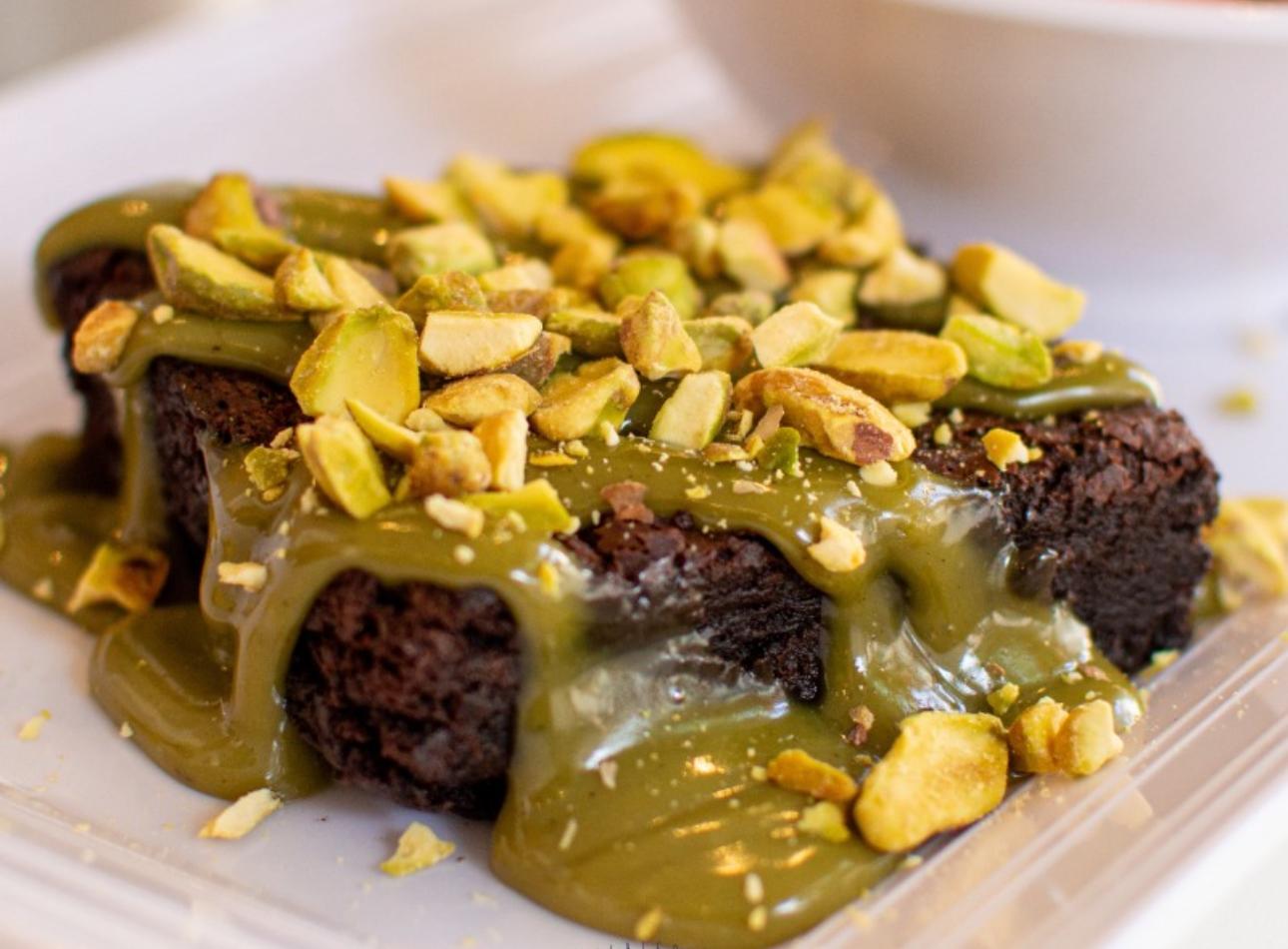 Brownie com Ganache de Pistache 