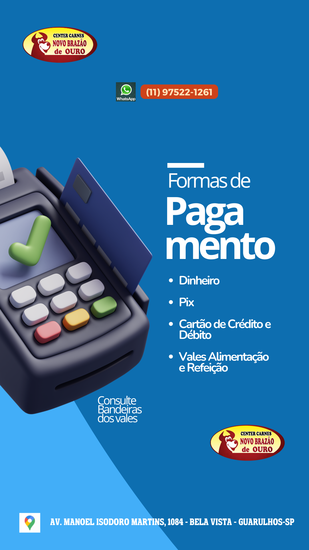 Formas de pagamento
